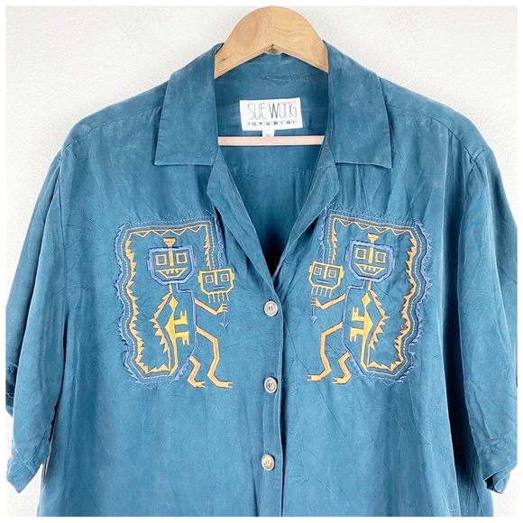 Sue Wong Studio Embroidered Button Down Size‎ Medium - Picture 6 of 8